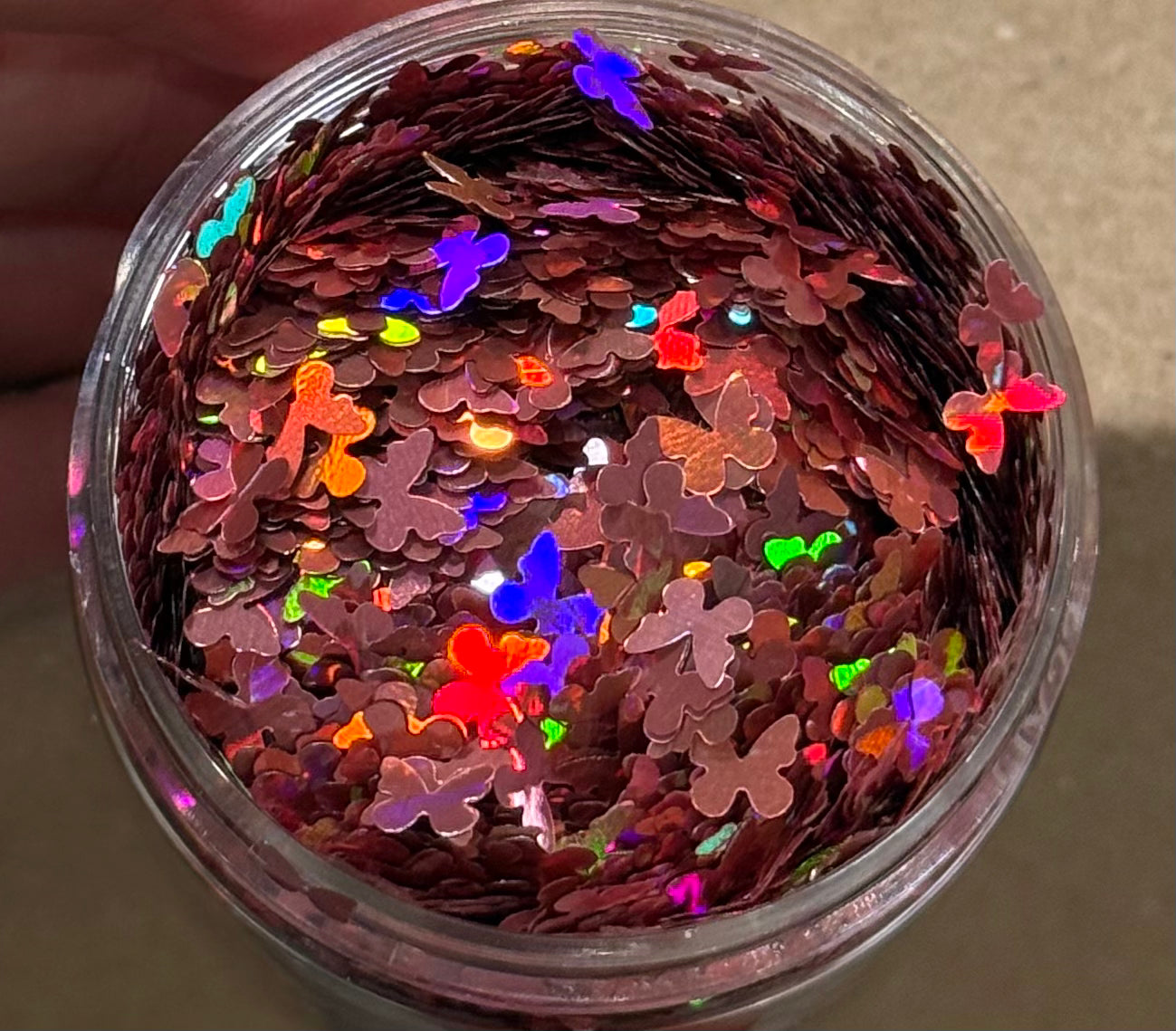 Rose Gold Butterfly Shaped Glitter