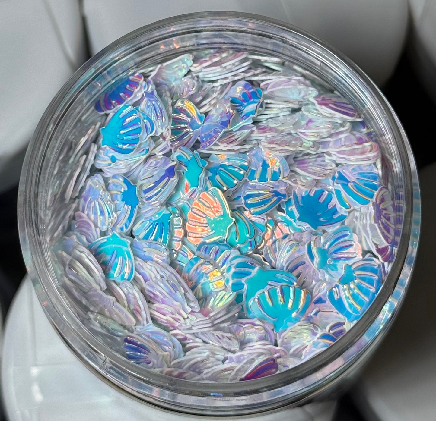 White SeaShells Shaped Glitter