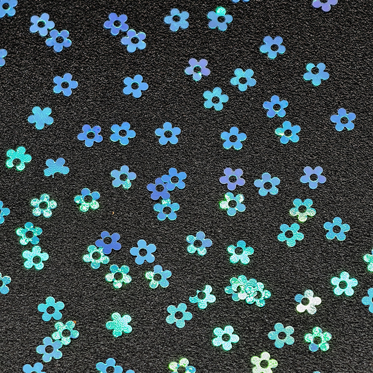 Blue Flower Shaped Glitter