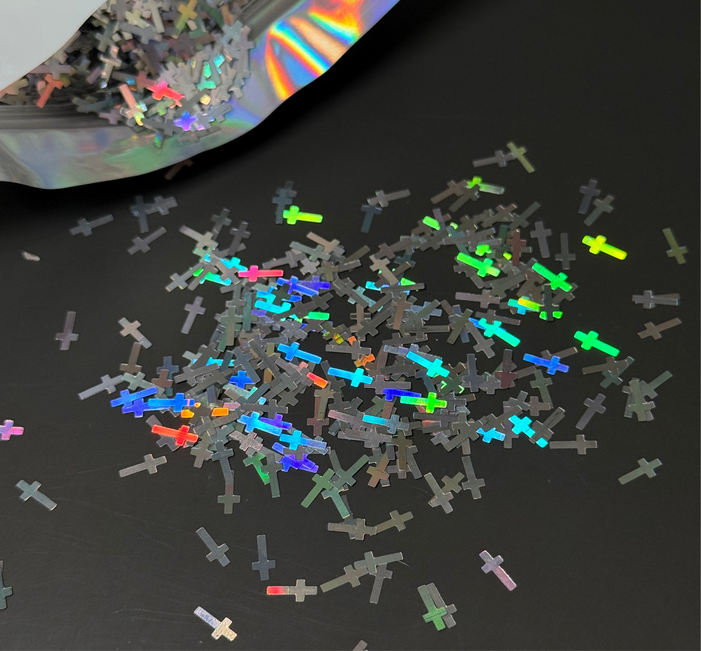 Crosses 6mm Shaped Glitter