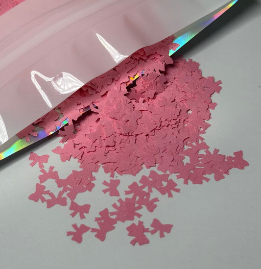 Dark Pink Bows Shaped Glitter