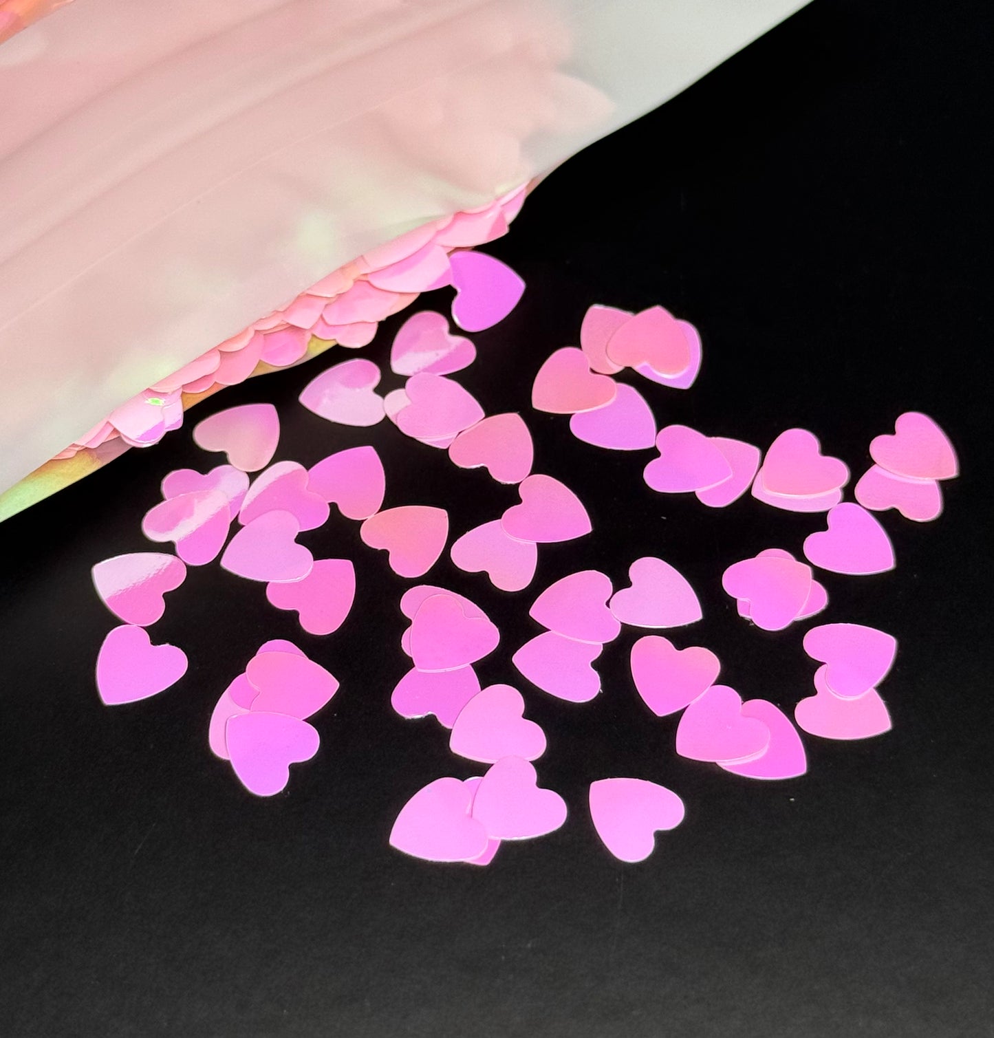 Baby Pink Hearts Shaped Glitter 6MM