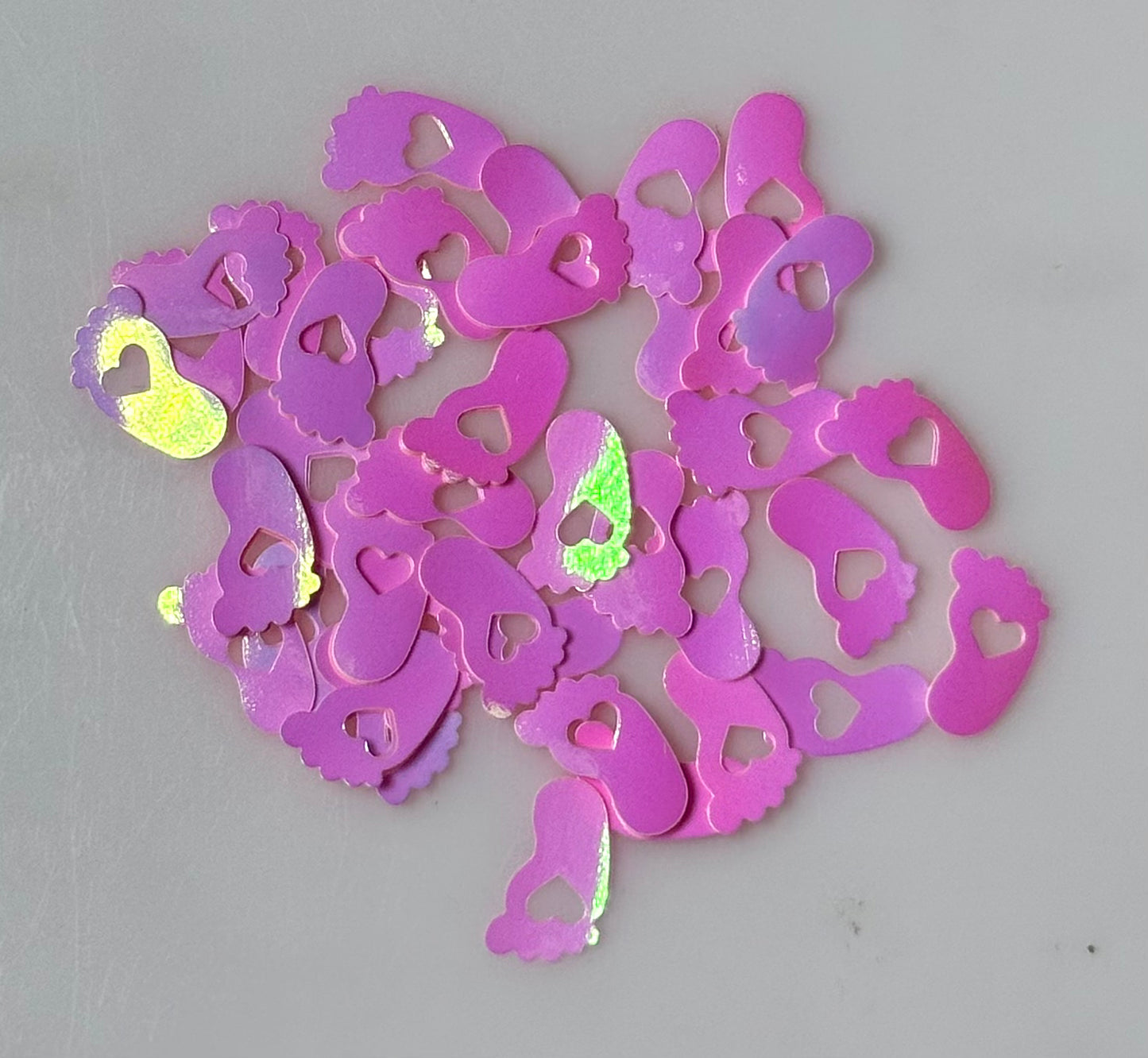 Pink Baby Feet Shaped Glitter