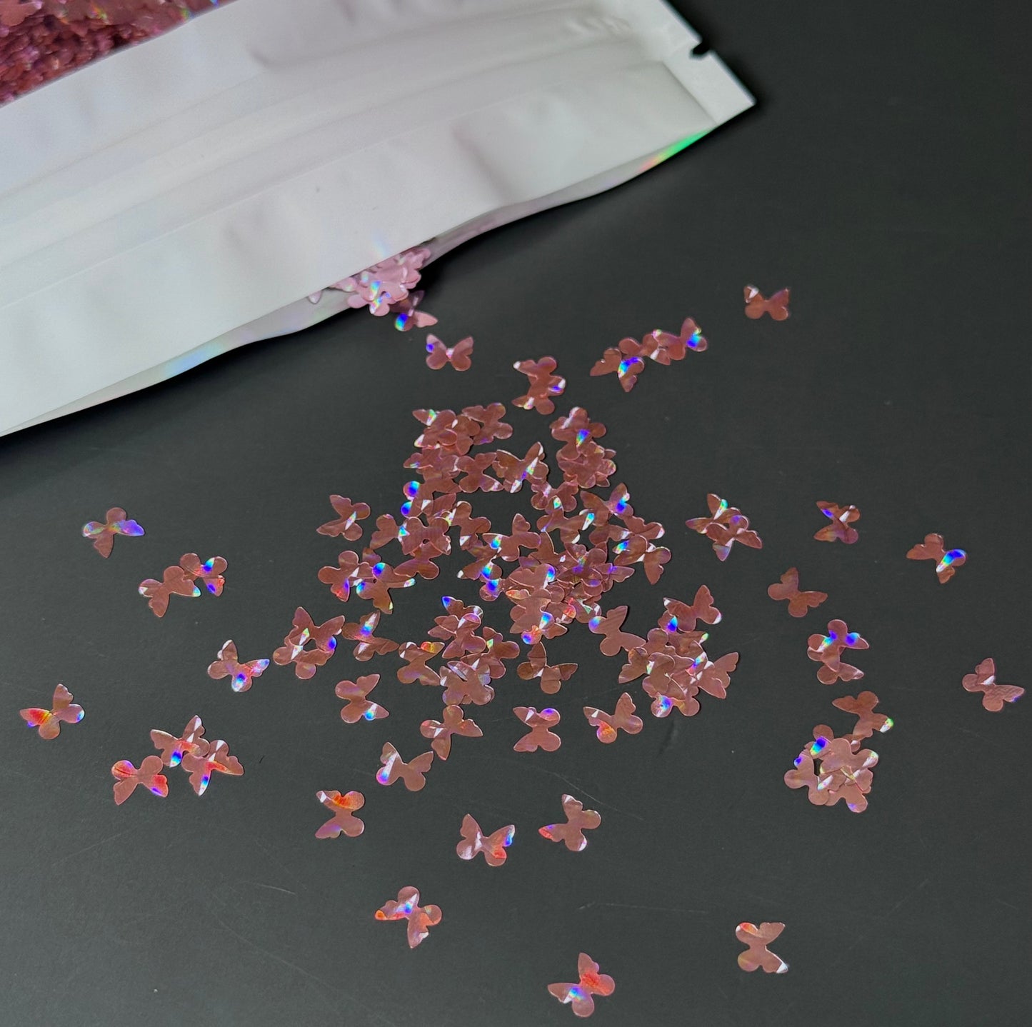 Rose Butterfly 5mm Shaped Glitter