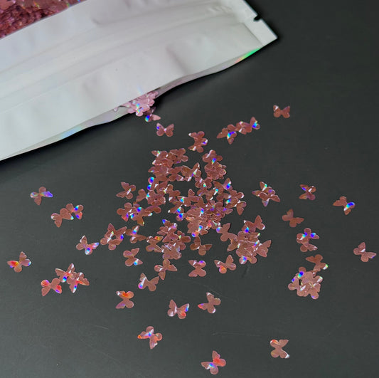 Rose Butterfly 5mm Shaped Glitter