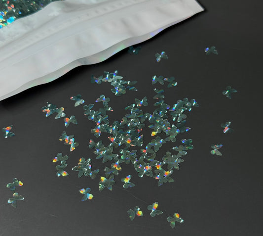 High Shine Teal Butterfly 5mm Shaped Glitter