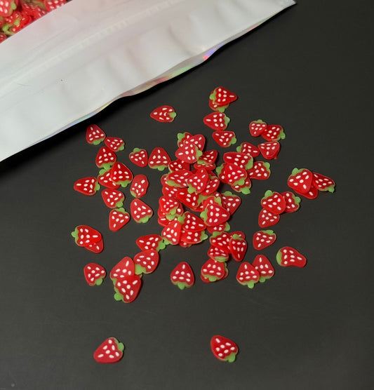 Strawberries Shaped Polymer Clay Slices