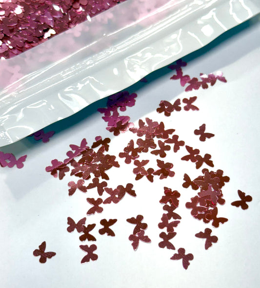 Rose Gold Butterfly 5mm Shaped Glitter