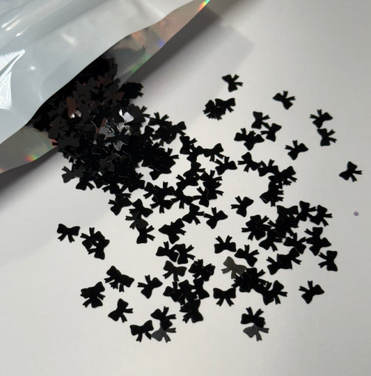 Black Bows Shaped Glitter 5MM
