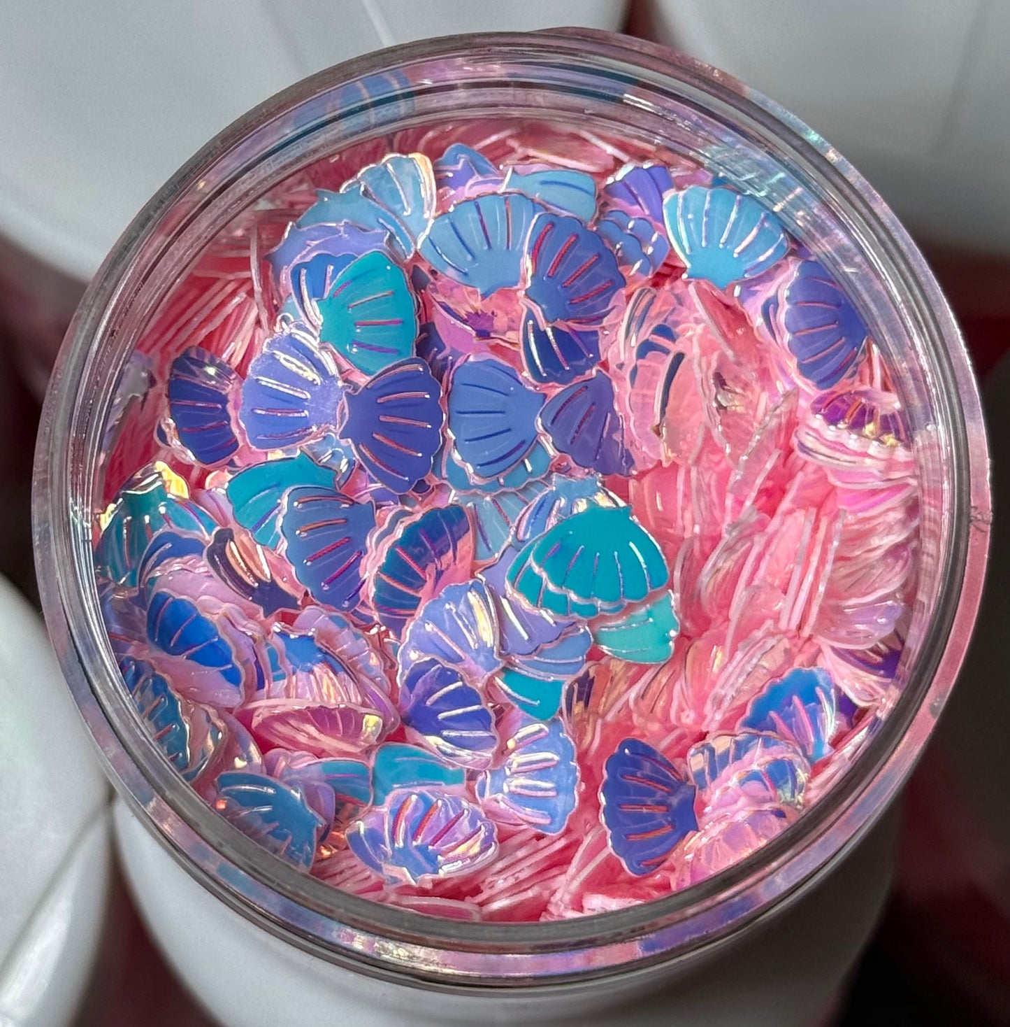 Pink Seashells Shaped Glitter
