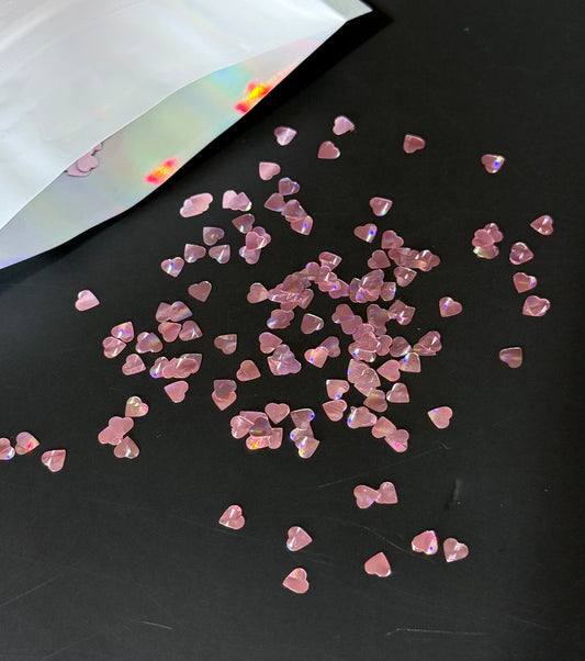 Rose Hearts 3mm Shaped Glitter