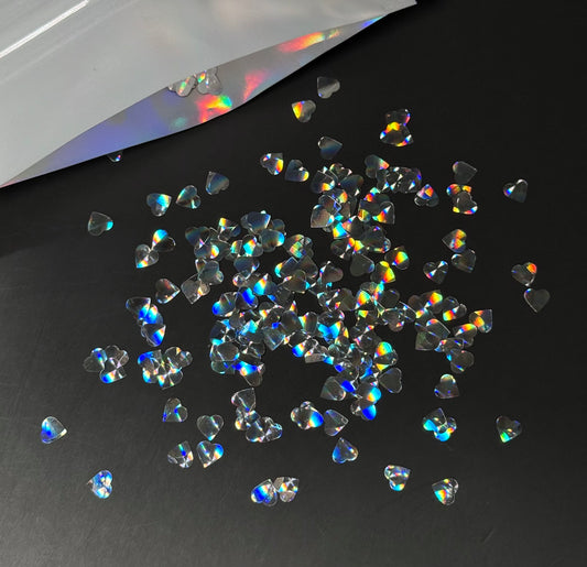 Silver Hearts 4mm Shaped Glitter