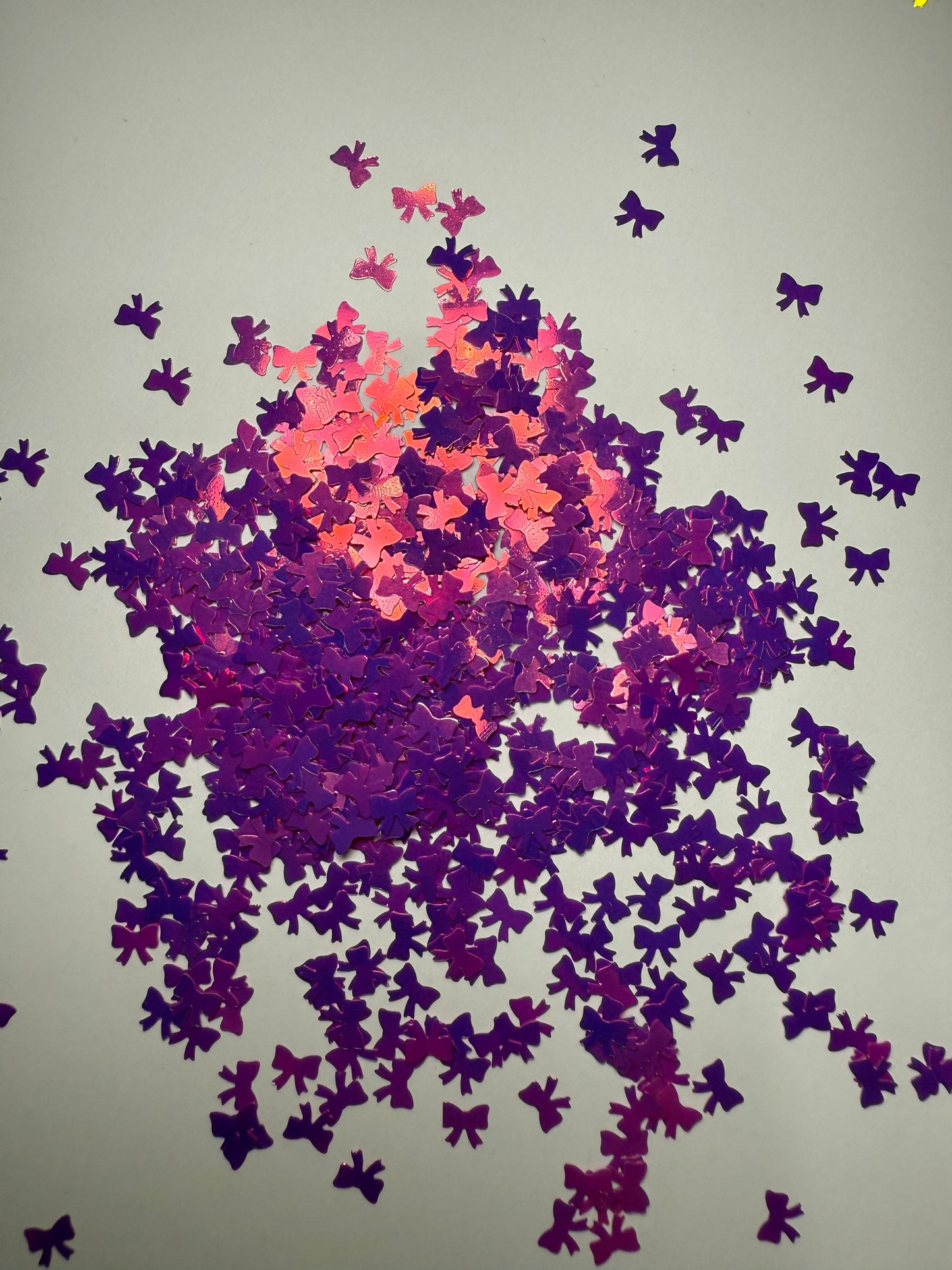 Neon Purple Bows Shaped Glitter