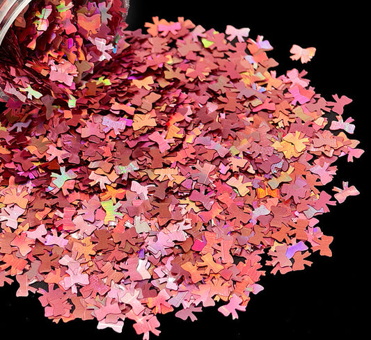 Bow Rose Gold 5mm Shaped Glitter