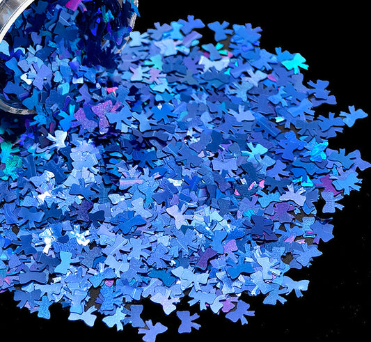 Bow Royal Blue 5mm Shaped Glitter