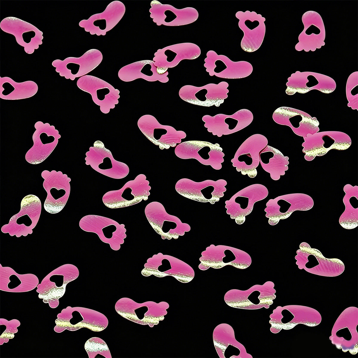 Pink Baby Feet Shaped Glitter