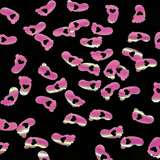 Pink Baby Feet Shaped Glitter